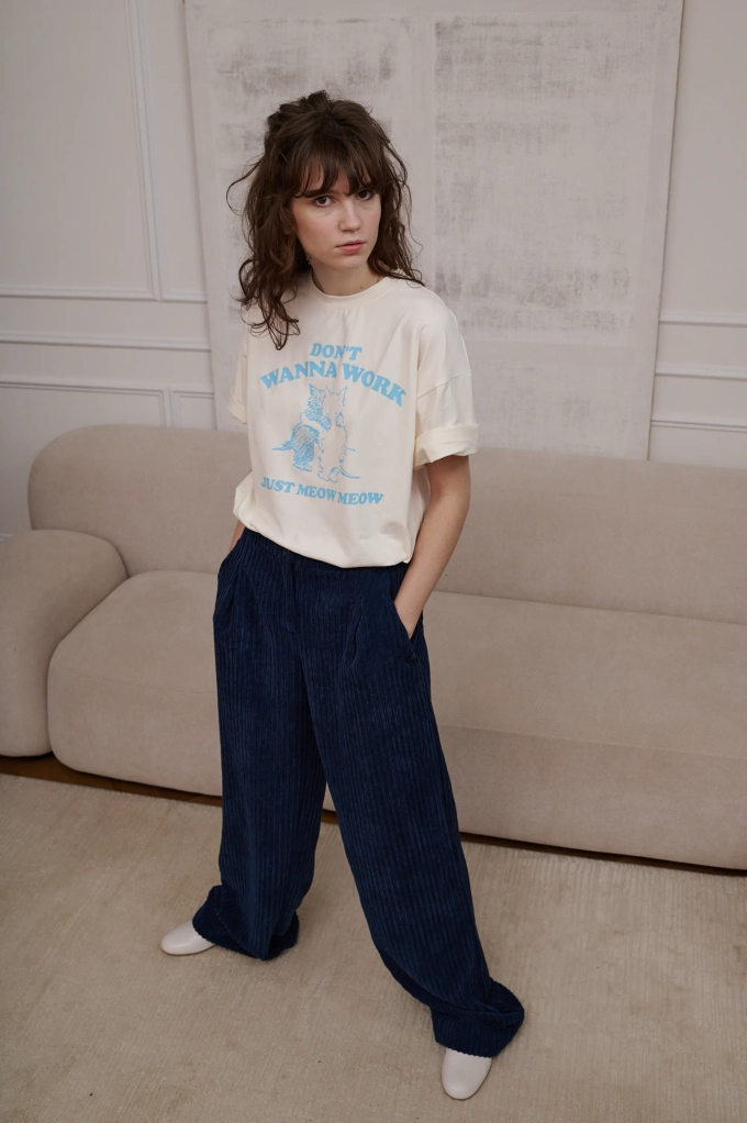 Брюки вельветовые, синий