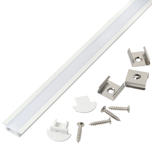 Профиль GAL-GLS-2000-7-22-W белый (2м профиль+2м рассеиватель+2 скобы +4 скобы с шурупами)