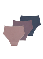 Трусы женские макси. Набор из 3-х штук Essential розовый-джинсовый-сиреневый