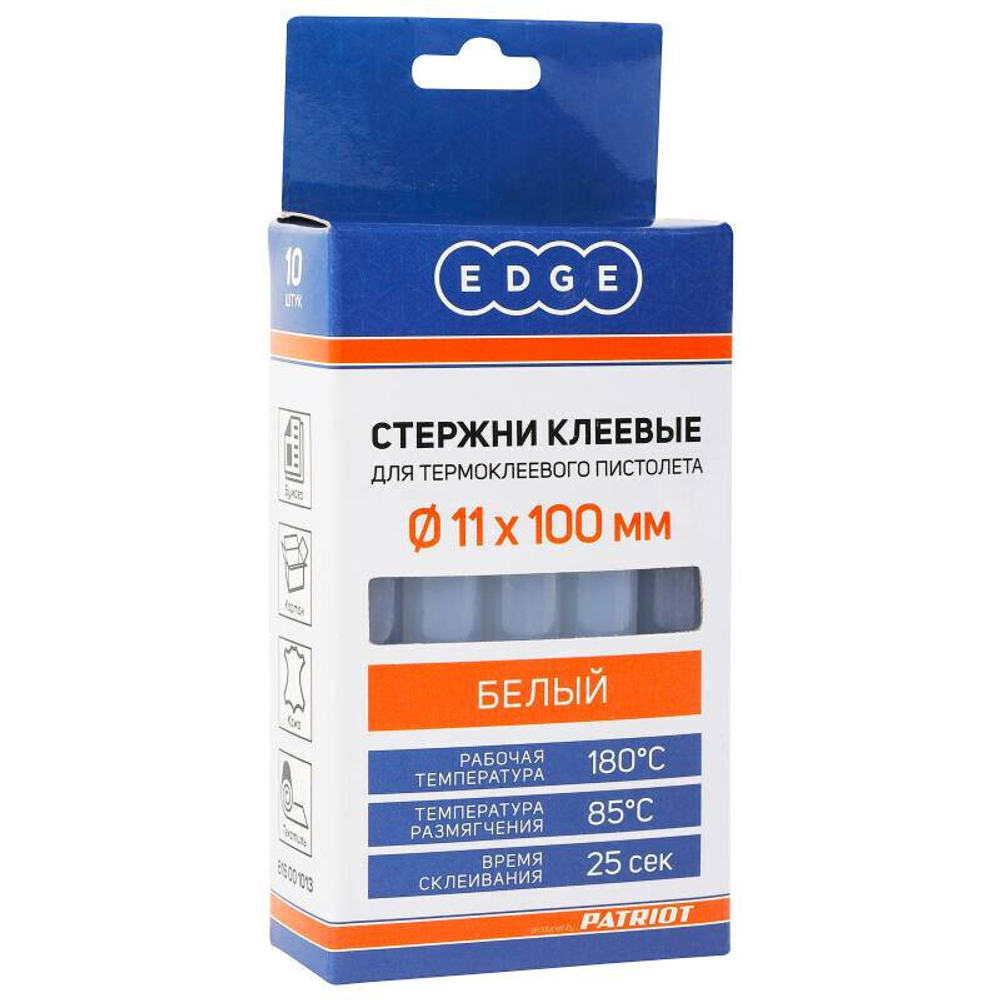 Стержни клеевые Patriot Edge by 816001013 белые 11х100 мм 10 шт