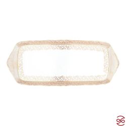 Поднос на ноге Queen's Crown ARISTOKRAT Лист Бежевый 37 см