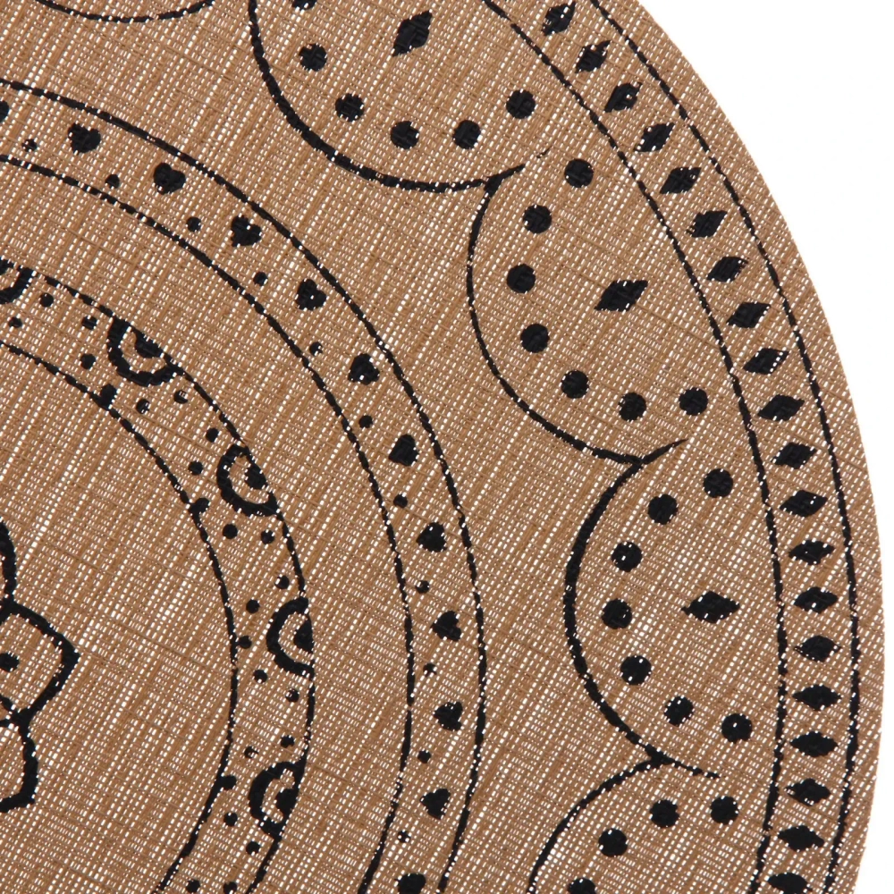 Салфетка на стол 38см плетеная «Афина» черные цветы