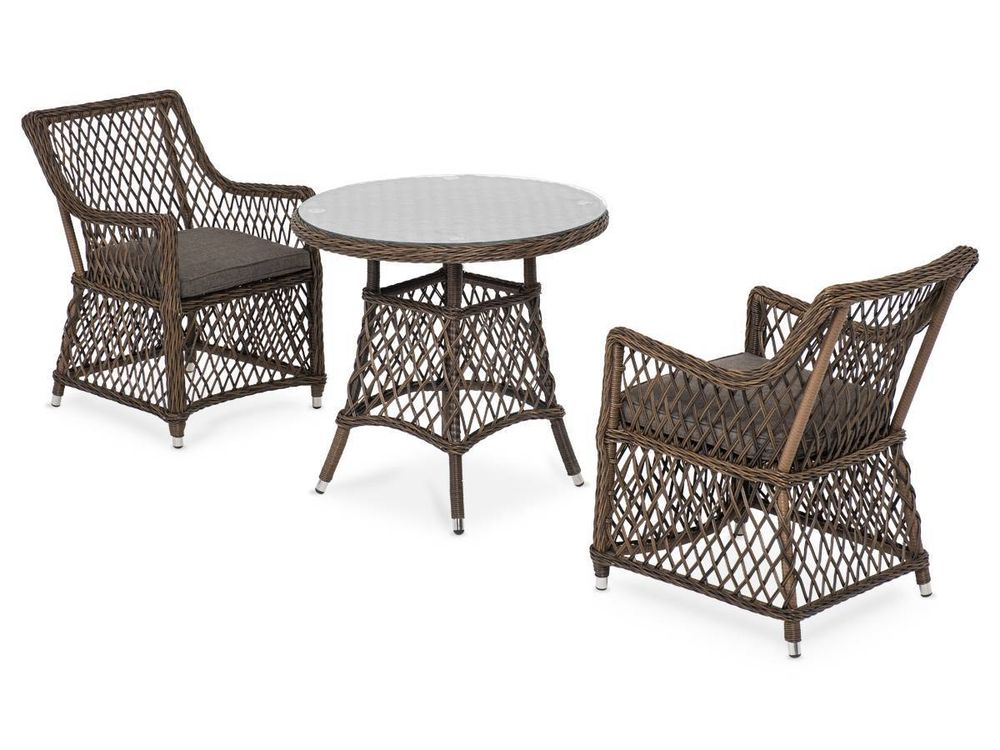 "Эспрессо-80 L" обеденная группа плетеная, цвет коричневый