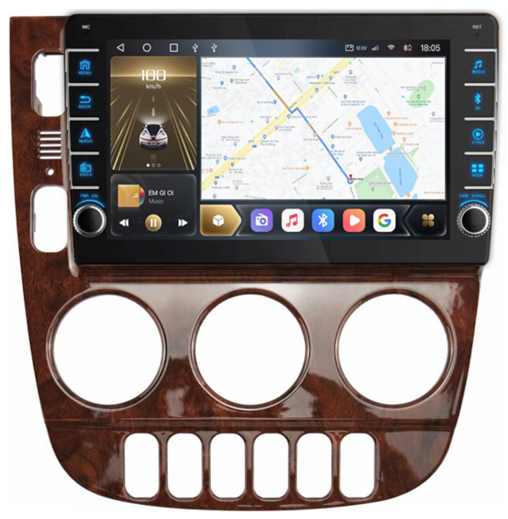 Магнитола для Mercedes-Benz ML (W163) 2001-2005 (климат, орех) - Carmedia SF-9119 (кнопки и крутилки), Android 12, TS10,  CarPlay, 4G SIM-слот