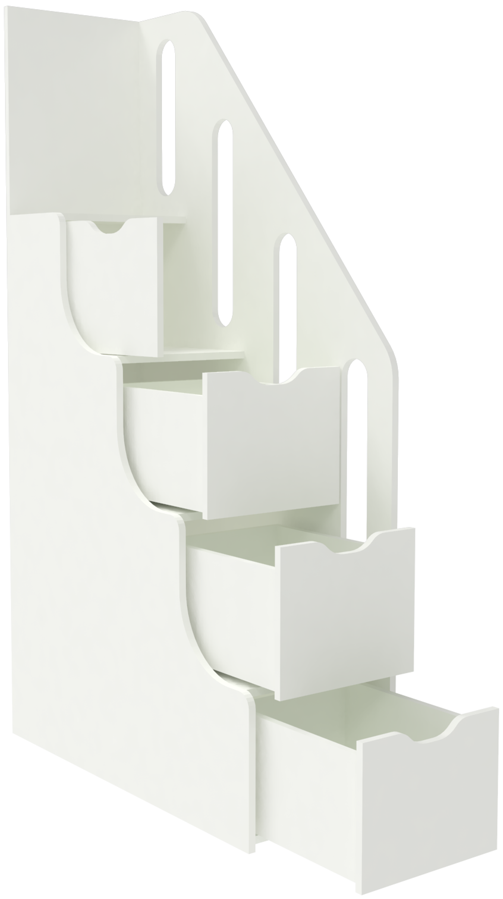 Лестница-комод КарИВи с перилами КарИВи Белый