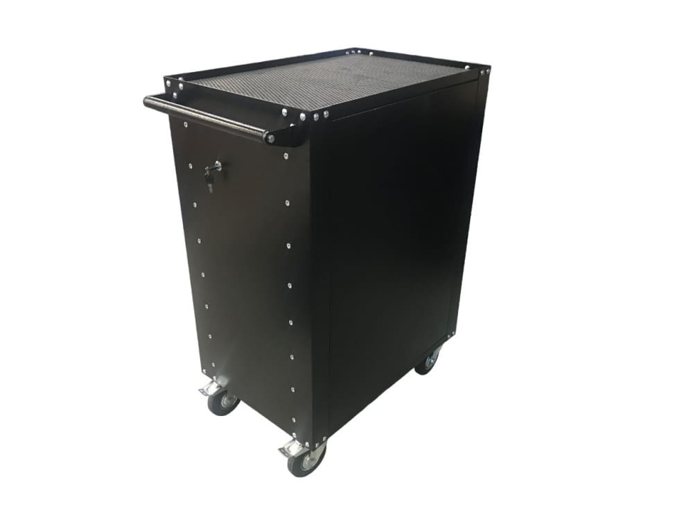 Инструментальная тележка GWT-B7L (7 ящиков, центральный замок, колеса с тормозом, синяя)