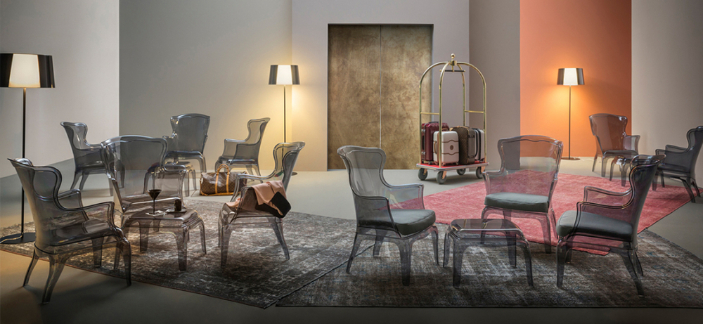 Стол-пуф прозрачный пластиковый Pasha