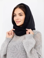 Капор зимний вязаный капюшон на флисе