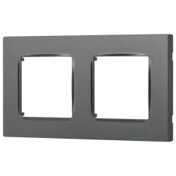 Рамка для розеток и выключателей ЭРА Серия 12 12-5202-12 на 2 поста, Классик, графит