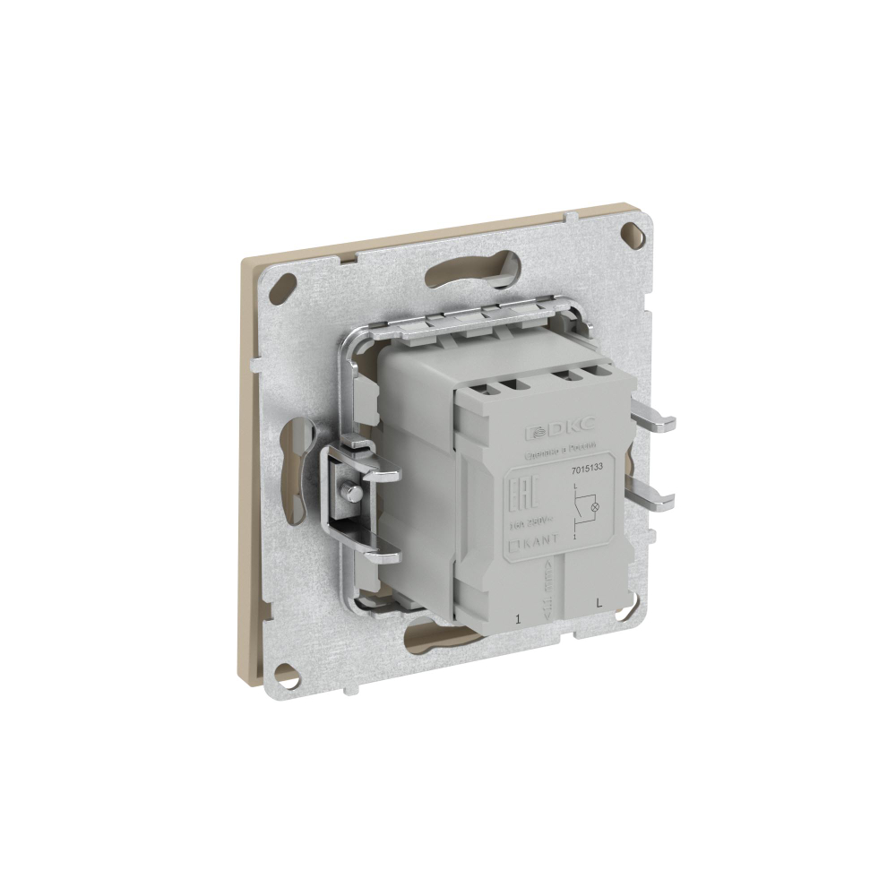 Выключатель одноклавишный с подсветкой, KANT, ванильный марципан