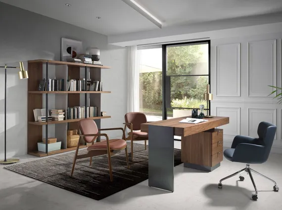 Стеллаж 3236/MQ2101SF из ореха и черной стали