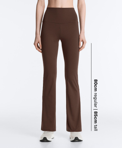 OYSHO Брюки клеш с высокой посадкой Flare Comfortlux High Rise, коричневый