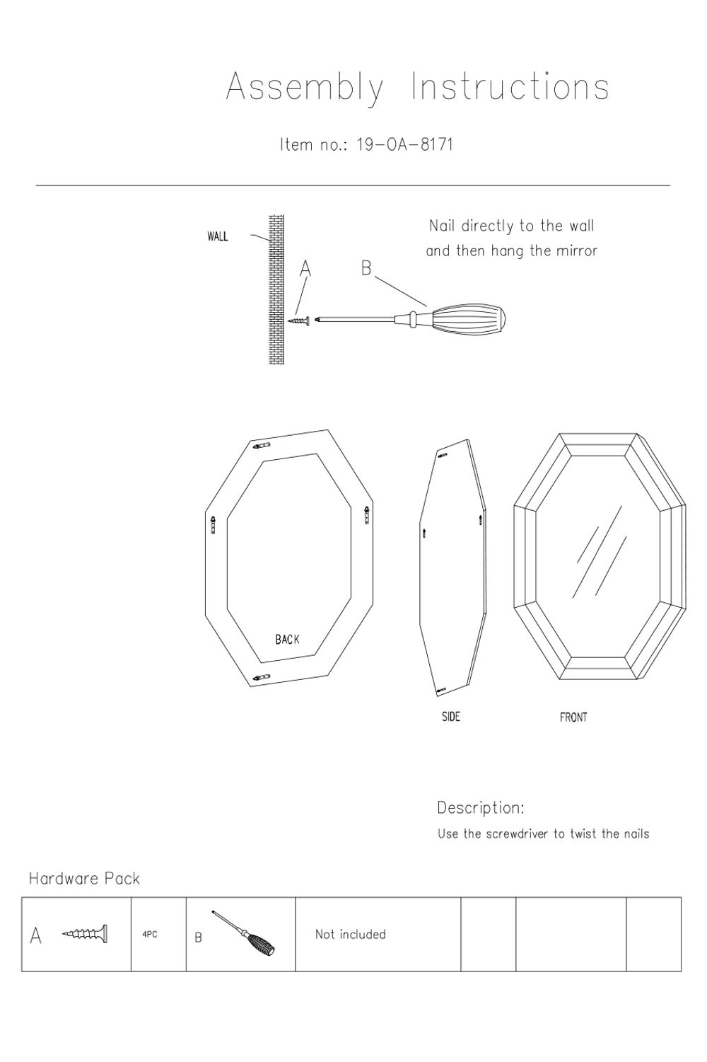 Зеркало декоративное в зеркальной раме