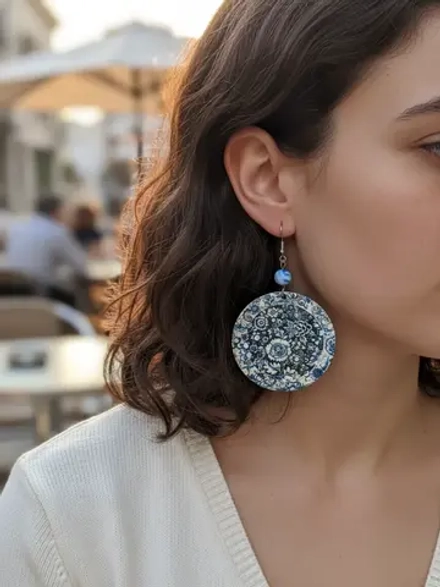Серьги Гжель