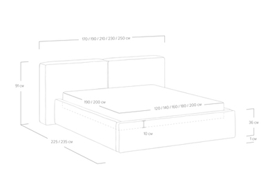 Кровать Europa (180x200)