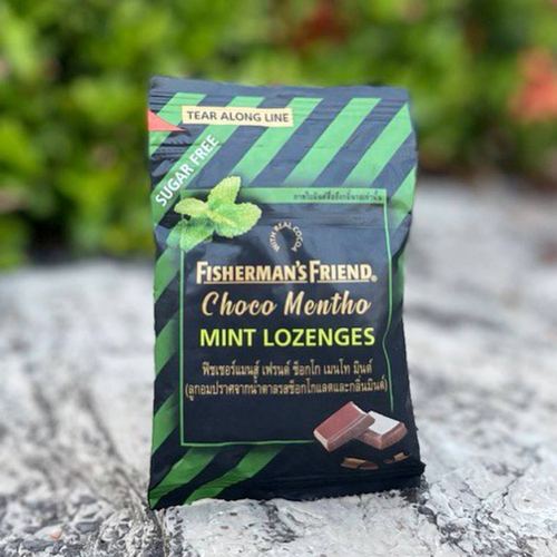 Освежающие пастилки без сахара мятные леденцы с шоколадом Choco Mentho Mint Lozenges Fisherman's Friend