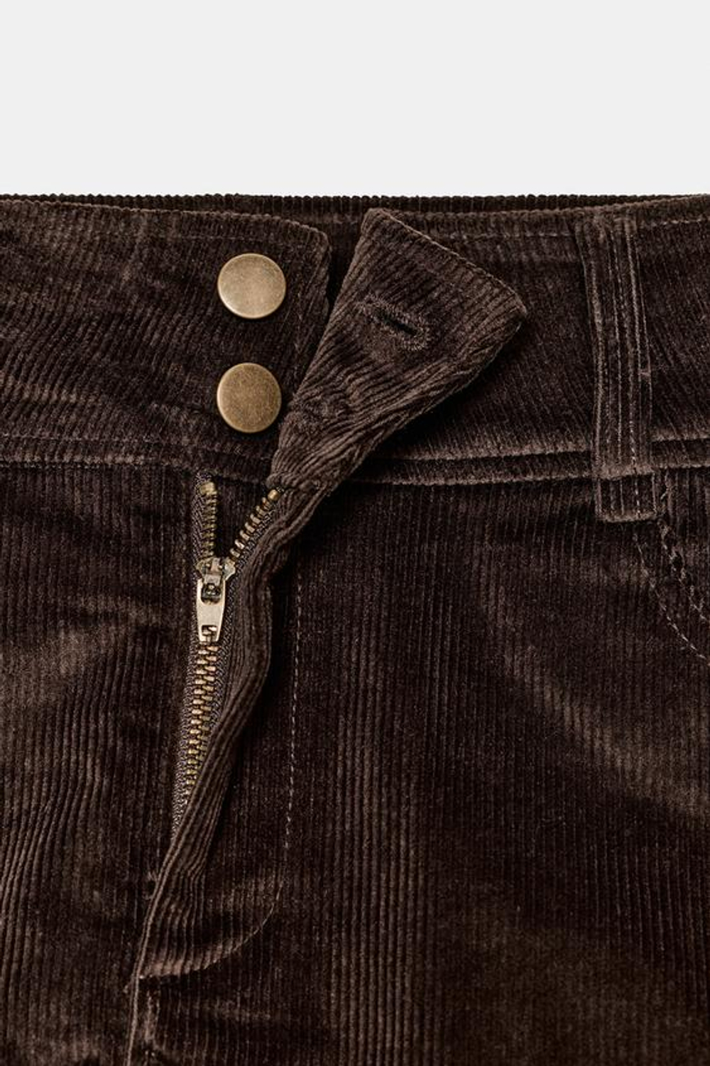 ZARA МИНИ-ЮБКА ИЗ ВЕЛЬВЕТА, ТЕМНО-КОРИЧНЕВЫЙ