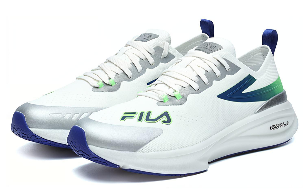 FILA Athletics cushioning cushioning breathable fabric shock absorption non-slip wear-resistant lightweight low-top running shoes men's shoes are white