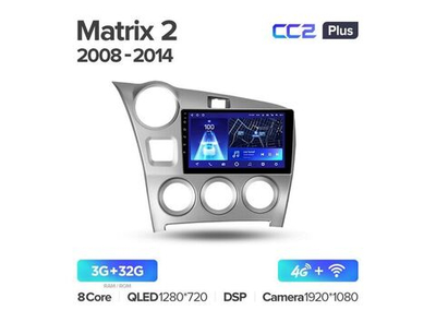 Магнитола Teyes CC2 Plus 3-32 Toyota Matrix 2 E140 2008 — 2014 9.0"