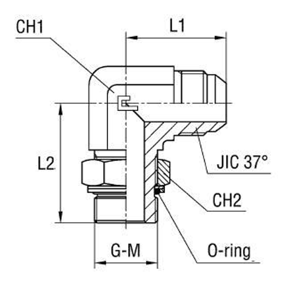 Штуцер FRG90 JIC 7/16 - 10х1