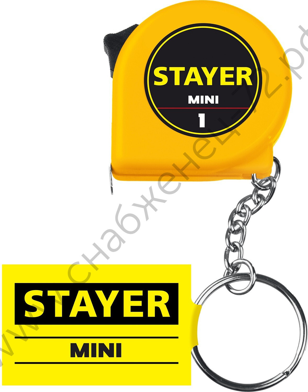 STAYER Mini, 1 м х 6 мм, рулетка-брелок (34140-1)
