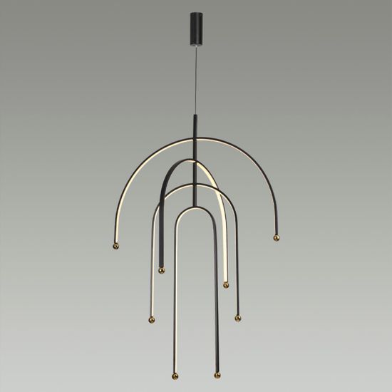 6633/95L HIGHTECH ODL24 285 металл/черный/акрил Подвесной светильник (регулируемые рожки) LED 95W 3000K 220V MEMFI