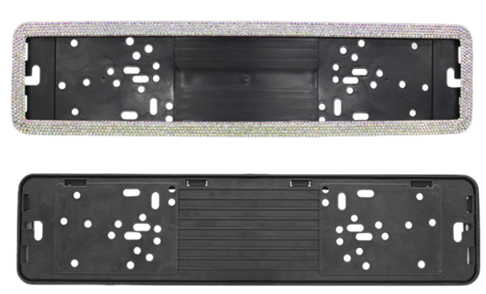 Рамка под номер пластик Черная защелка со СТРАЗАМИ - Градиент (уп2шт) RAMKA-DIAMOND-RAINBOW