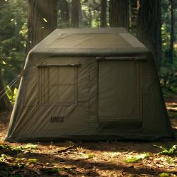Надувная палатка UNIX Camp Vega 3х2 зеленый (+ навес)