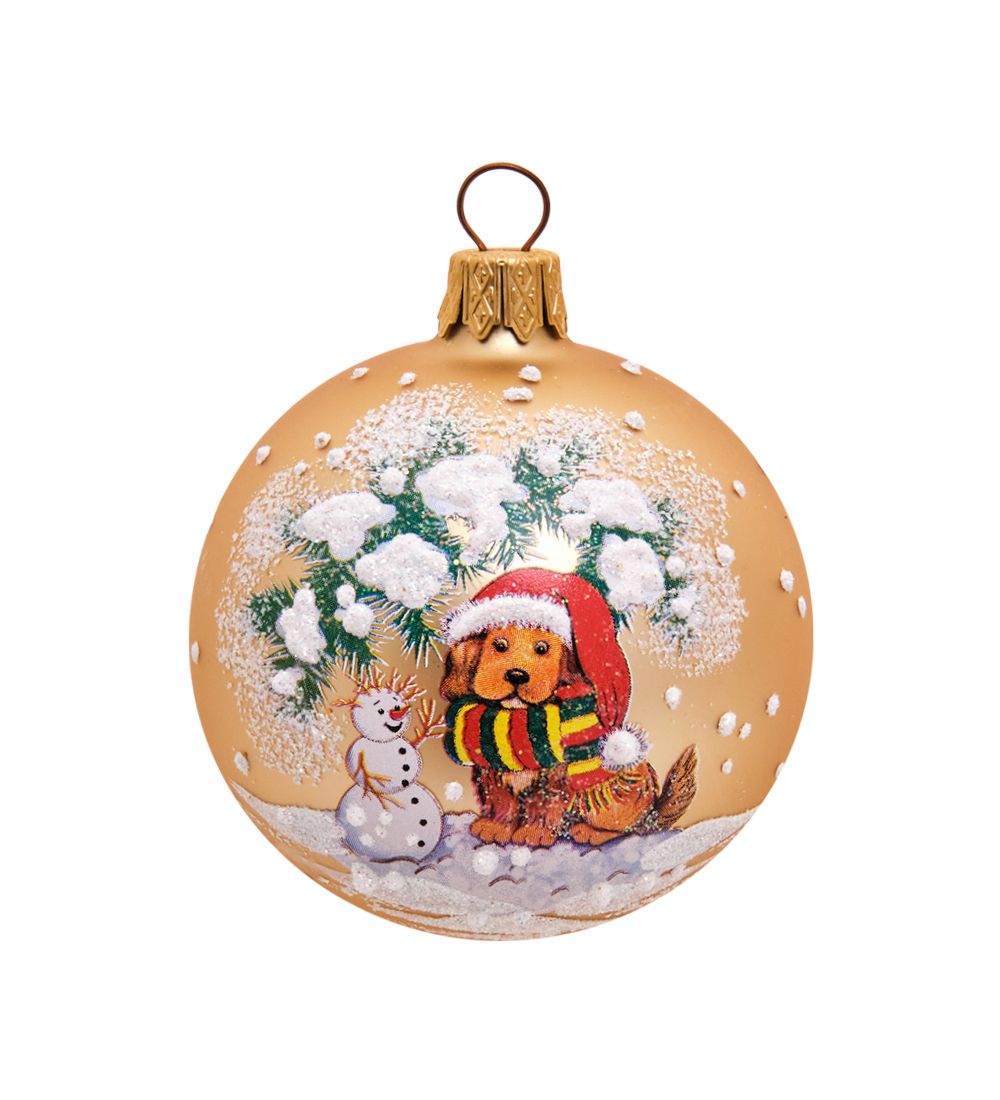 НФШ-1538/6 Ел.украшение Шар «Собачка» 65 мм