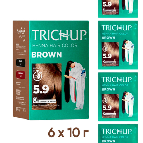 Хна для волос Trichup Henna Hair Color Brown цвет коричневый 60 г