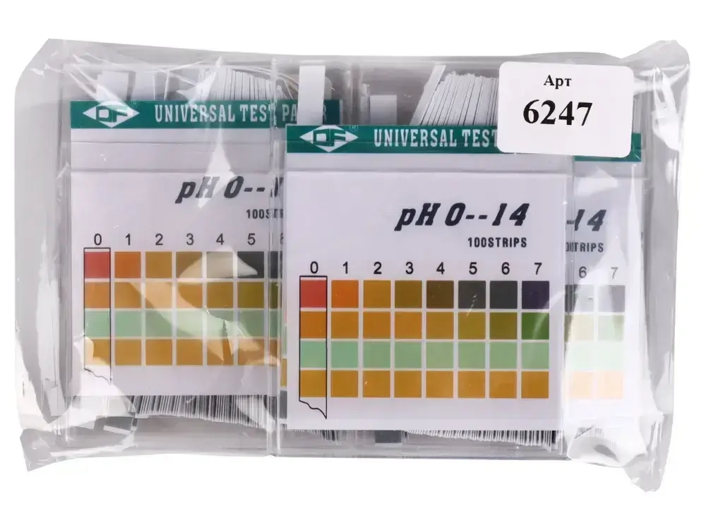 Лакмусовая бумага (pH тест) 100 полосок, от 0 до 14 pH - 3 шт.