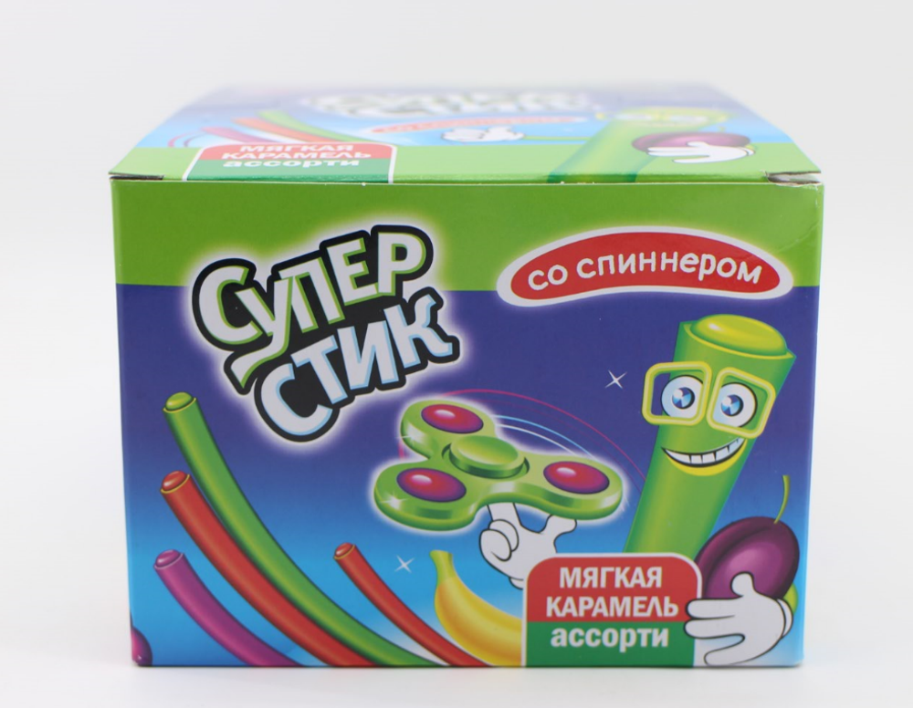 Мягкая карамель "Супер стик со спиннером" 5гр*30шт*12 блоков.