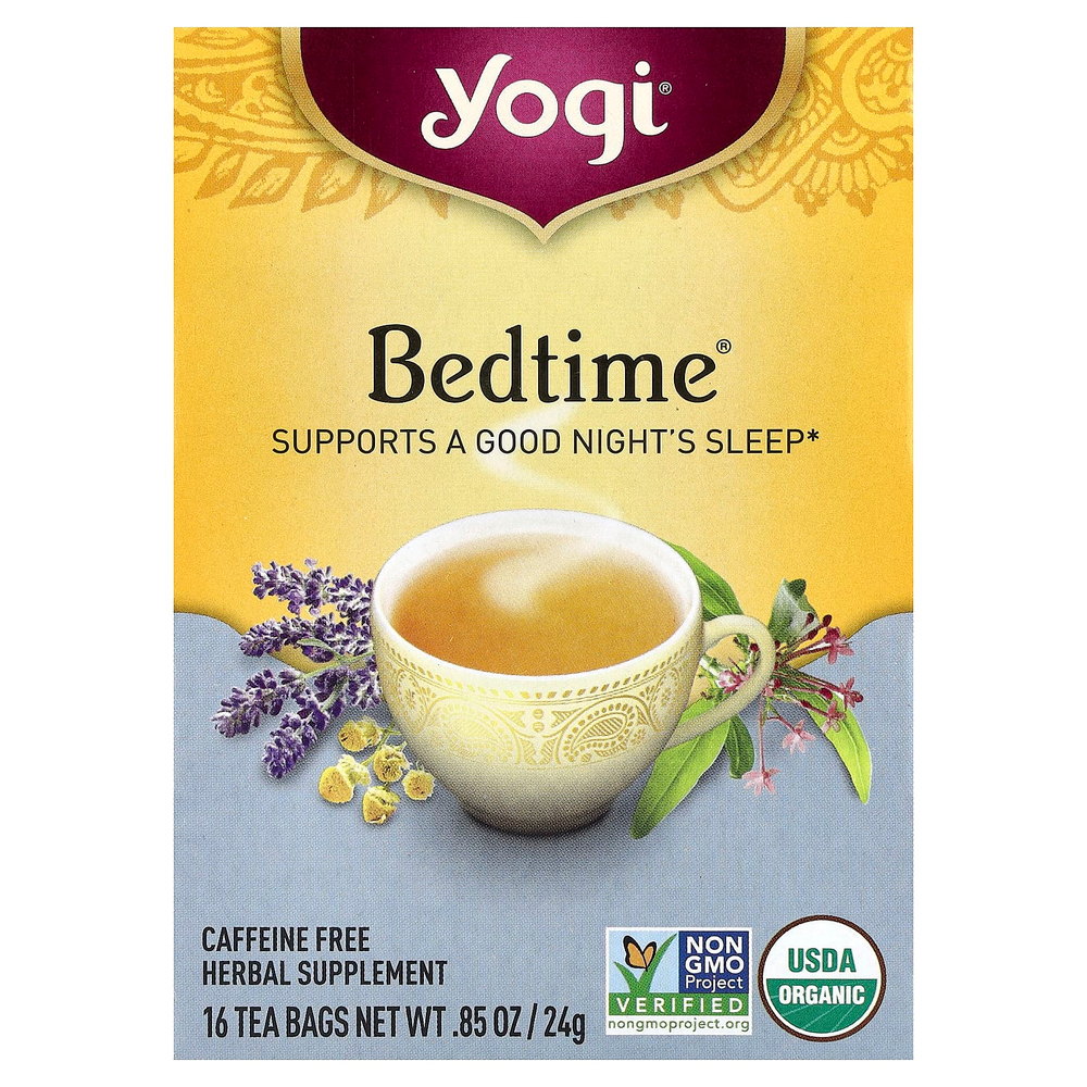 Yogi Tea, Bedtime®, без кофеина, 16 чайных пакетиков, 24 г (0,85 унции)