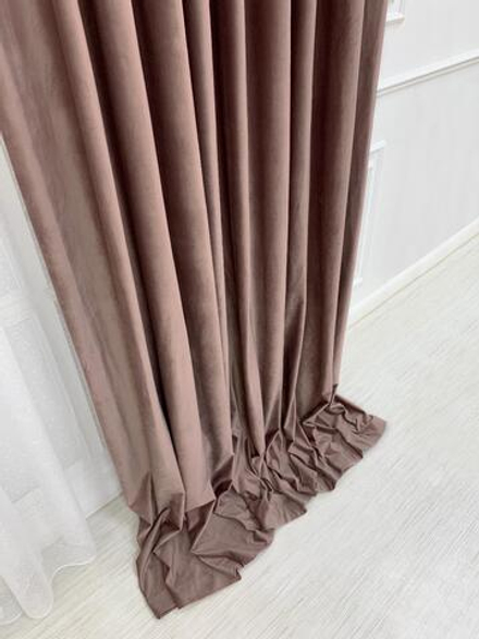 Шторы из однотонного бархата матового, цвет 9 пыльная роза