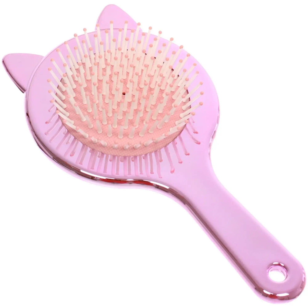 Расчёска массажная зеркальная «КИТИ СЕТ», цвет розовое золото, 19.5*10см (коробка PVS)