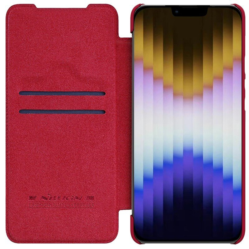 Кожаный чехол-книжка Nillkin Leather Qin Pro c защитой камеры для iPhone 14 Plus