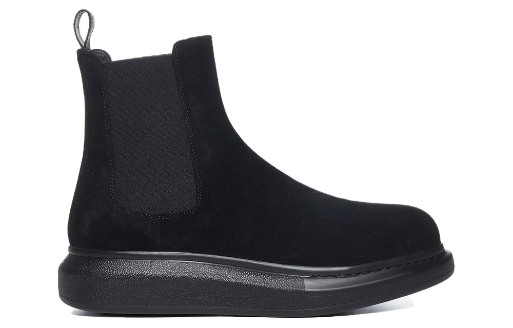 Alexander McQueen Suede Tread Slick Chelsea Boots Black