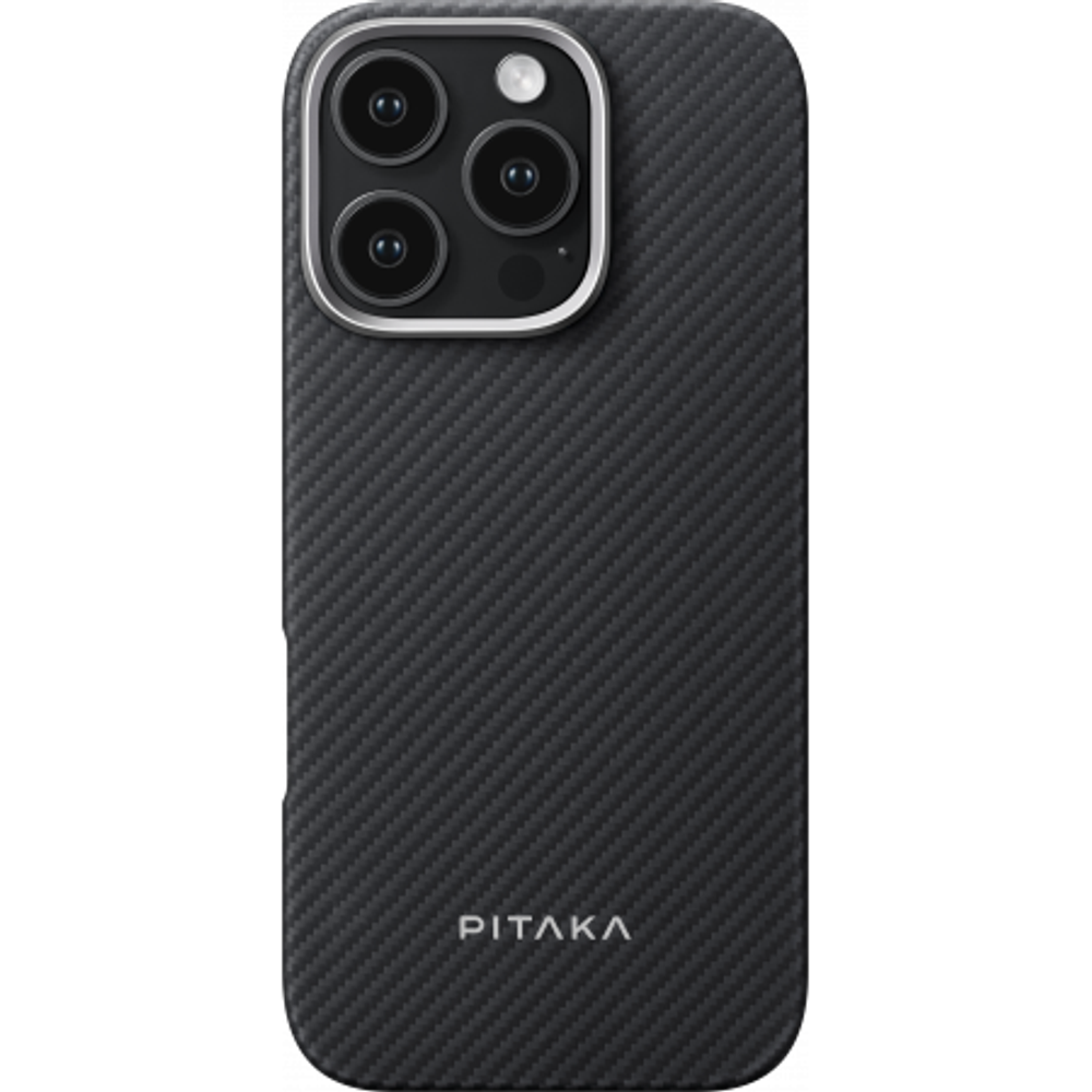 Чехол iPhone 16 Pro Pitaka Ultra-Slim Case (Black / Gray)