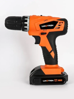 Аккумуляторная дрель-шуруповерт Luxotron, 20 В, 20+1 крутящий момент, 30 Н.м макс, 2 аккумулятора и светодиодная рабочая подсветка