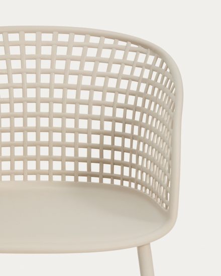 Уличный стул Tenaro из бежевого пластика и стали