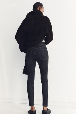 ZARA МОДЕЛИРУЮЩИЕ ДЖИНСЫ TRF С ВЫСОКОЙ ПОСАДКОЙ, СЕРЫЙ