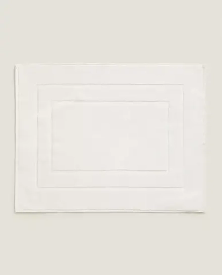 ZARA HOME ХЛОПКОВЫЙ НЕСКОЛЬЗЯЩИЙ КОВРИК ДЛЯ ВАННОЙ, СЛОНОВАЯ КОСТЬ