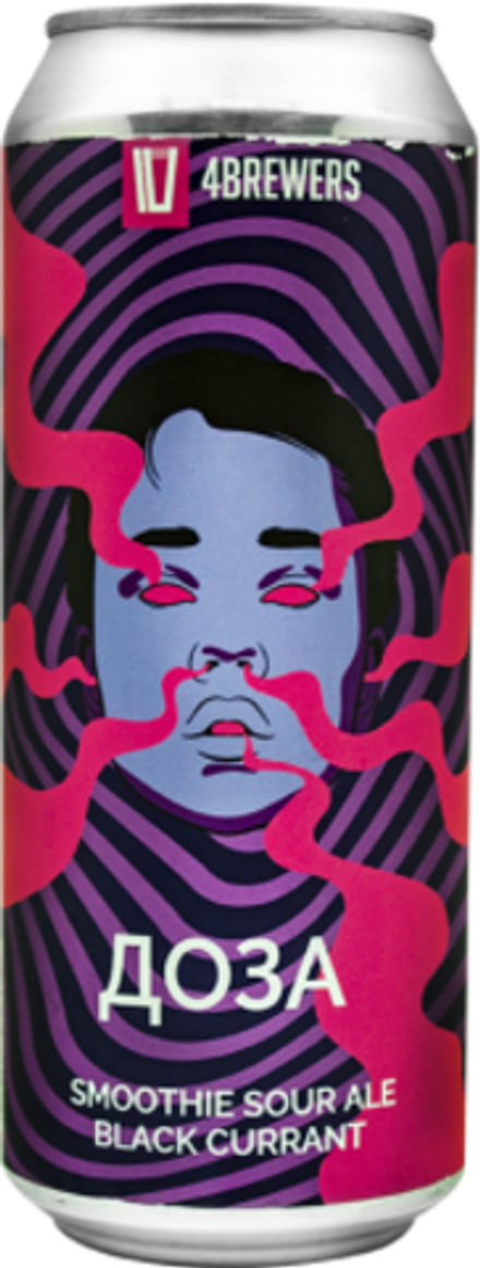 Пиво Четыре Пивовара Доза Черная Смородина / 4 Brewers Doza Black Currant 0.5 - банка