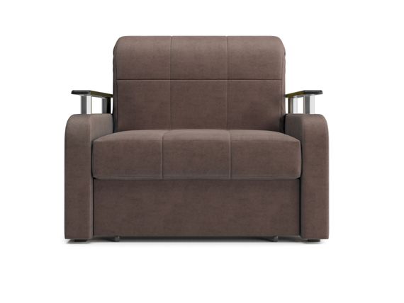 Кресло Денвер 0,8 - Velutto 23 шоколад/  коричневая накладка