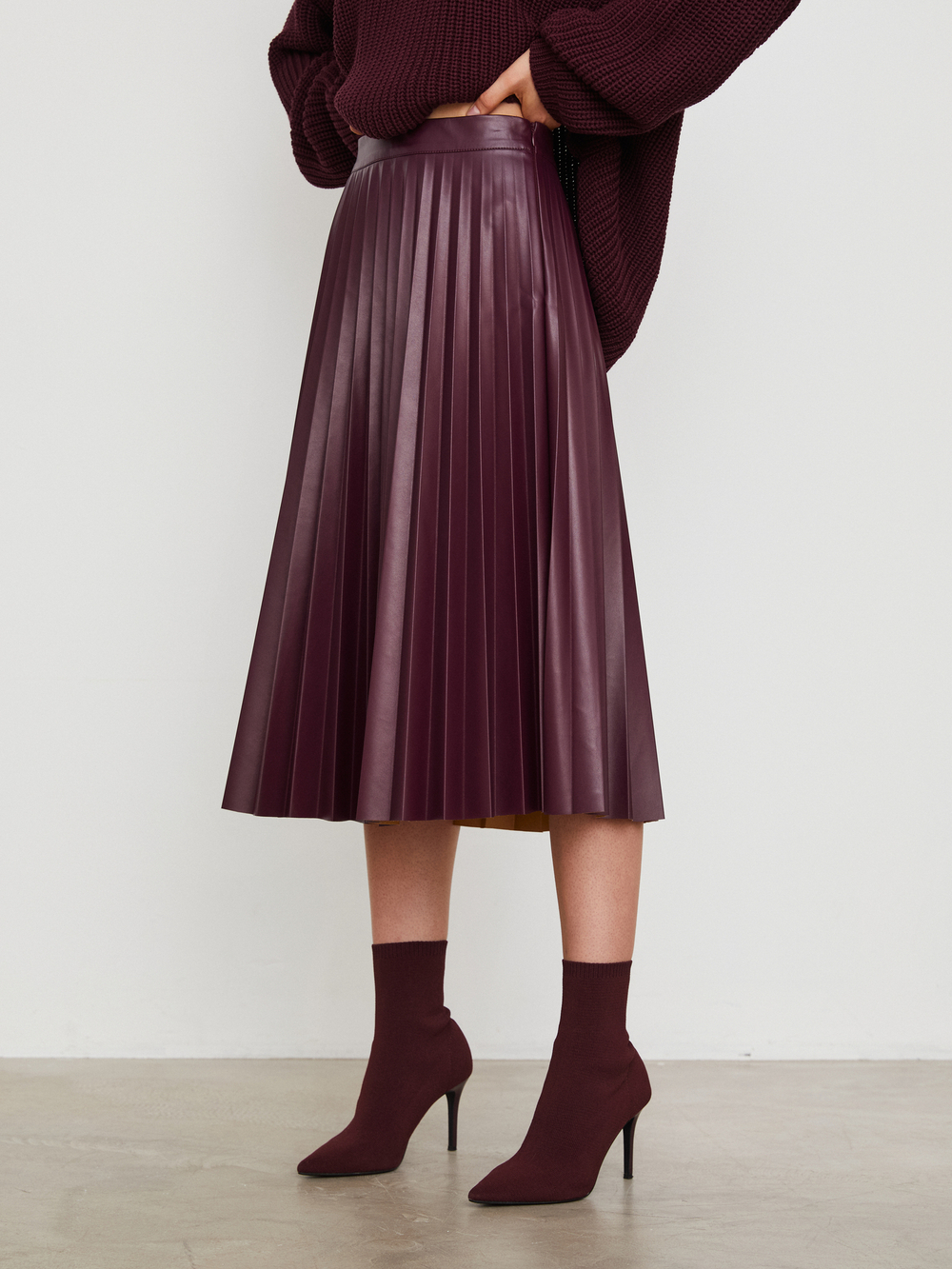 Юбка Pleatst Bordo
