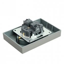 Розетка двойная с заземлением и со шторкой Stekker Эмили 49960