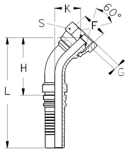 Фитинг DN 20 BSP (Г) 3/4 (45) Interlock TIEFFE