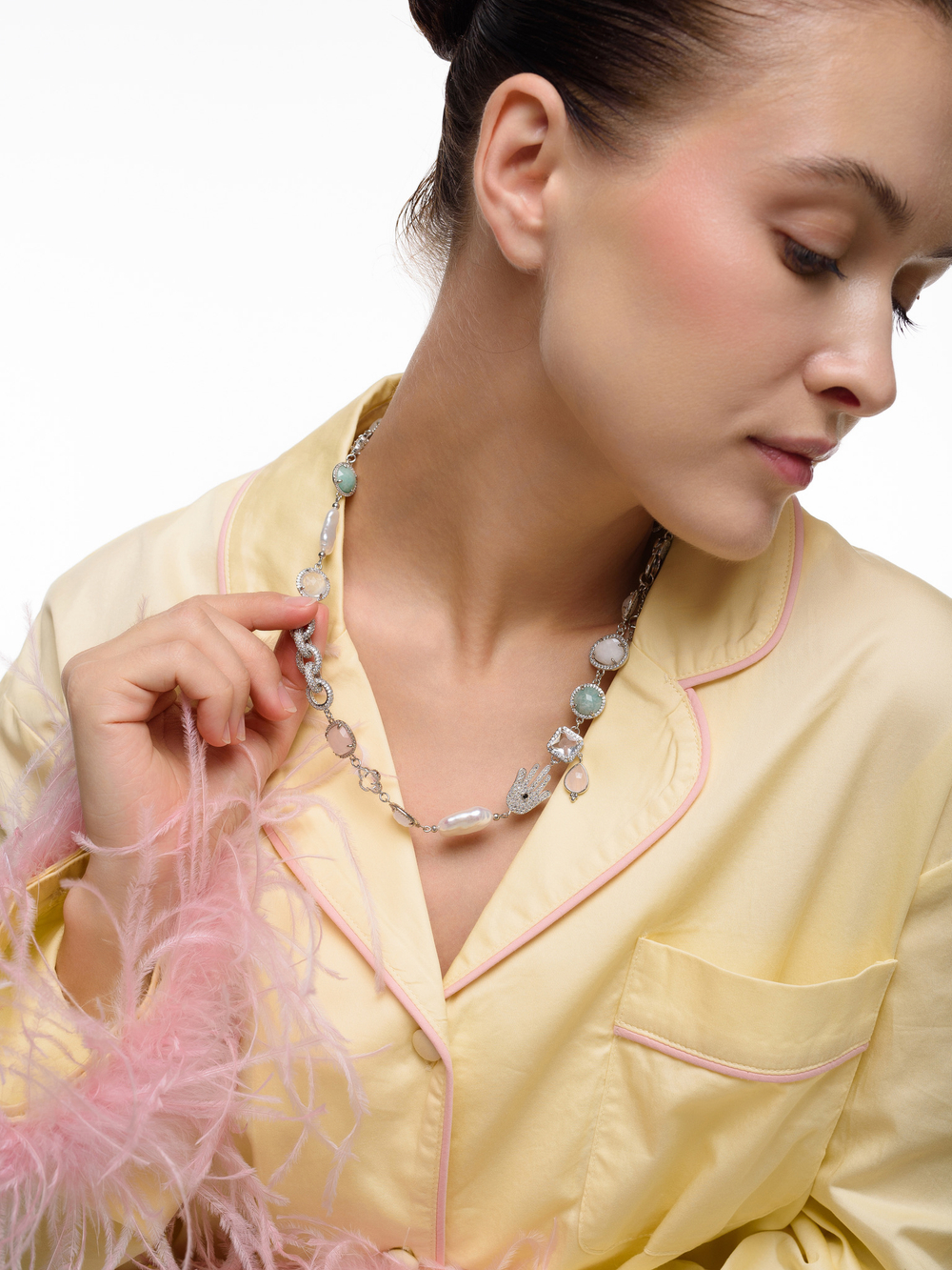 Колье "Harmony colors" Silver