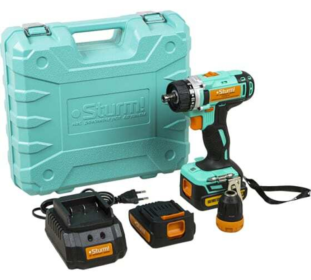 CD3614T Дрель аккумуляторная Sturm! 14 В, 1BatterySystem, 2 акк. 2,0Ач,съемный патрон, кейс