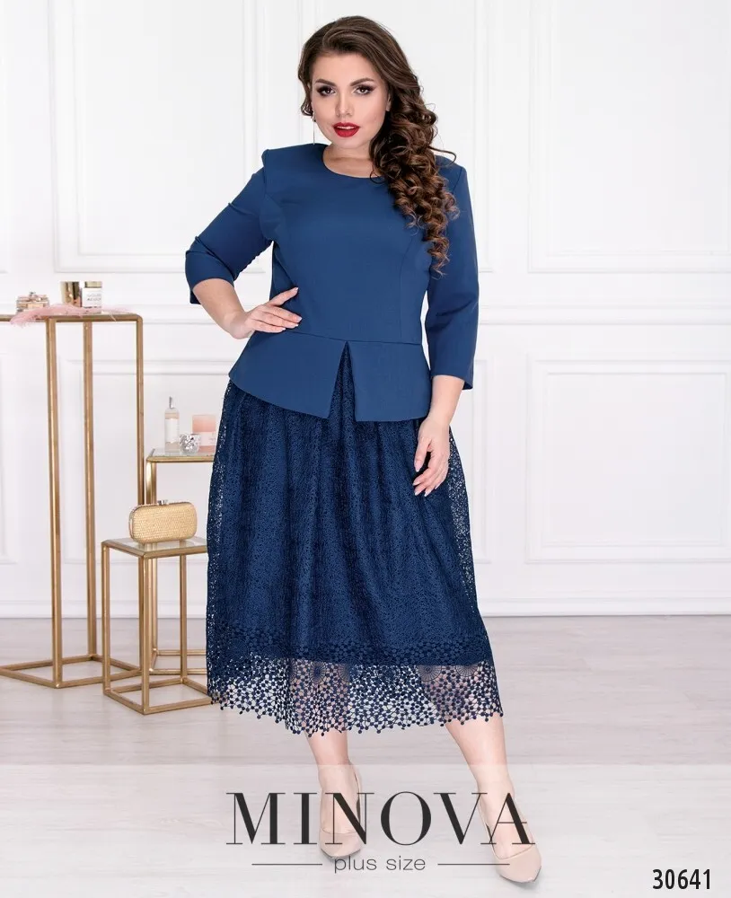 Платье 344-синий Minova